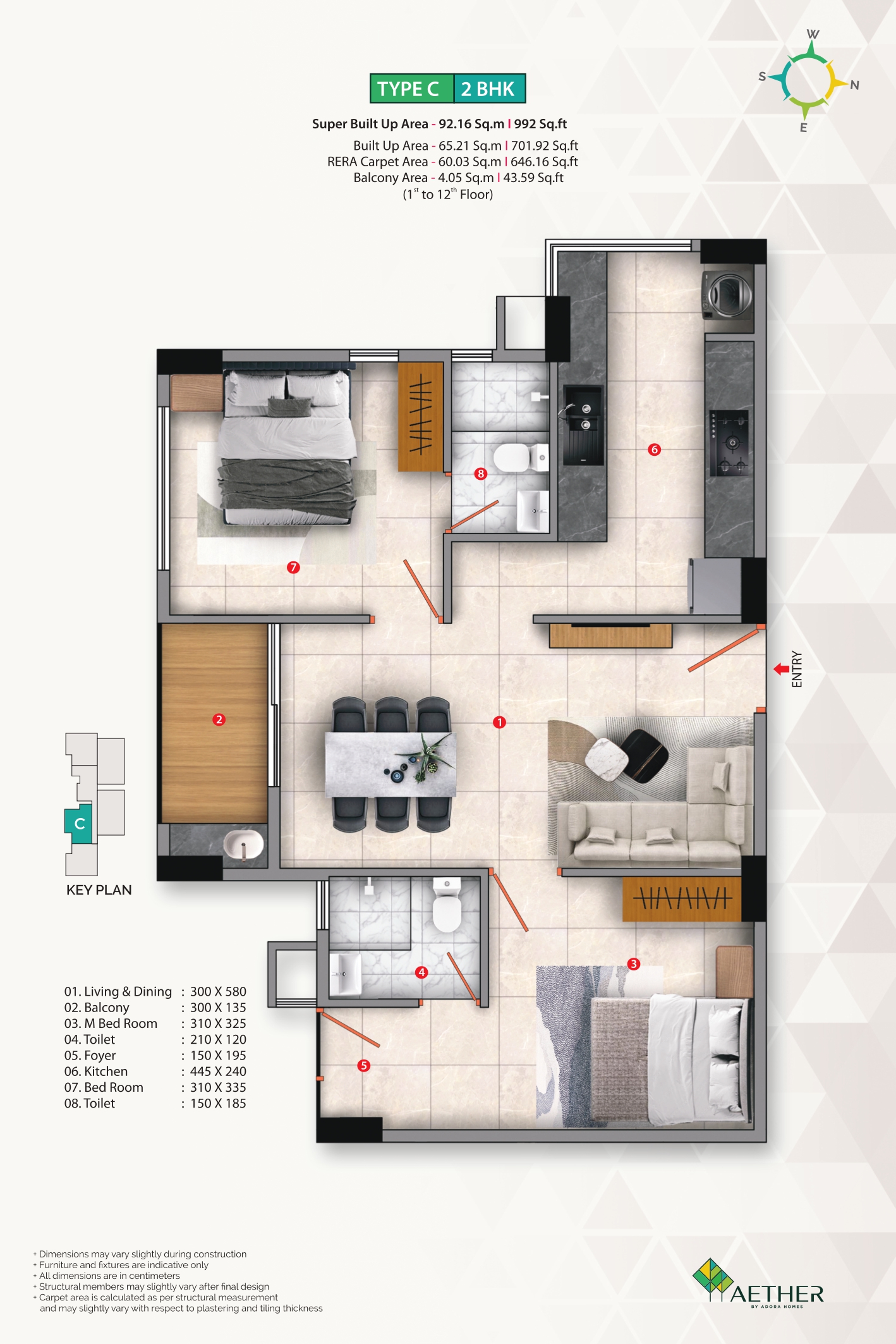2 BHK Floor Plan 2